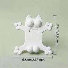 1pc Cute Funny Cat Phone Stand, Portable & Open Paw Design Desktop Holder, Multifunctional Mobile Stand For Cat Lovers - A - View 4