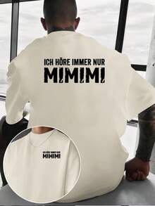 Una camiseta casual para hombre con un diseño creativo y un divertido estampado con un eslogan en alemán. única y versátil para el uso diario, con estampado de doble cara en la parte dela - Blanco - Ver 6