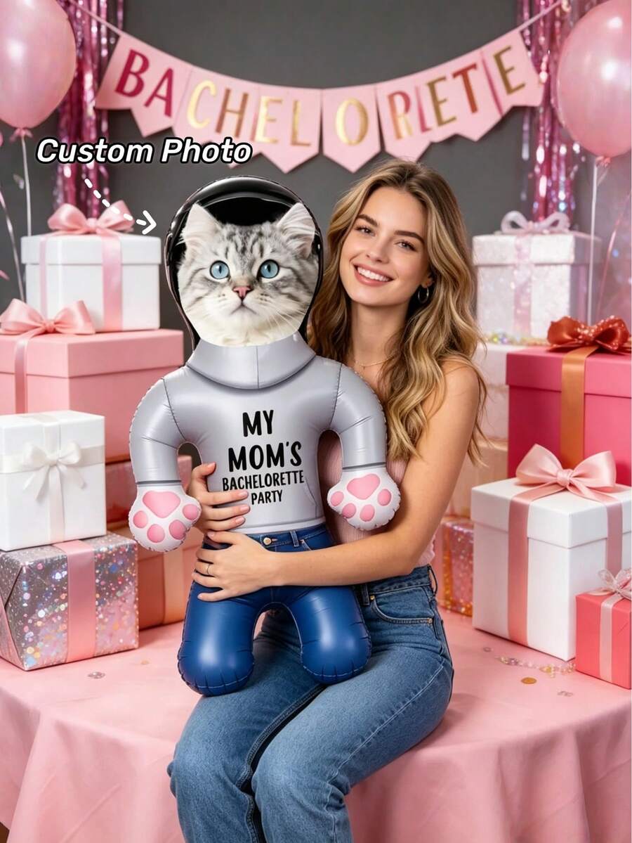 1pc Customized Human-Shaped Party Prop, Personalized Face Custom Adult Gift, Pool Party Mold, Fun Personalized Beach And Birthday Party Gift, Gag Gift For Him/Her, Bachelor Party Prop, Mother's Day, Special Occasion - Multicolor - View 1