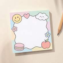1/4 Pads Aesthetic Square Framed Sticky Notes Suitable For Study, Planners & Desk Decor - Color Block Notepad With Frame, Multi-Purpose Adhesive Pages For Bullet Journaling, Office Supplies, Organization (Cute Color-Coded) - one-size - View 1