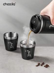choxila 1個/3個組杯子，不鏽鋼咖啡杯，冰美式咖啡杯，戶外露營水杯，茶杯 - 保溫杯套裝 - 查看 6