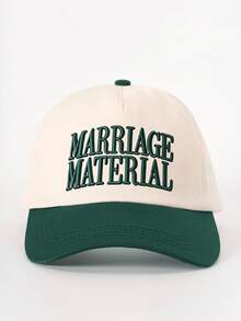 1頂男士刺繡 MARRIAGE MATERIAL 拼色棒球帽，個性化字母與鹿刺繡，街頭風5片式帽子，戶外防曬休閒帽，適合春/秋季旅行、海灘度假 - 彩色 - 查看 18