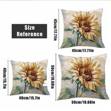 4 piezas Fundas de cojín con estampado de ilustración de pintura al óleo de girasol [Inserto de cojín no incluido], 45*45cm/50*50cm/40*40cm, Bendice este hogar & El amor vive aquí Cita cálida [Impresión de un solo lado] Fundas de cojín estilo floral abstracto Decoración de habitación, Decoración del hogar, Decoración de dormitorio, Artículos de decoración de habitación para sofá, cama, sala de estar, dormitorio, coche, oficina, decoración de hotel Fundas de cojín para todas las estaciones Apto Regalo perfecto para familiares y amigos - Multicolor - Ver 4