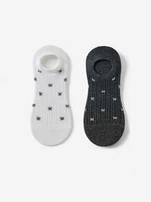 1/2/4/6 Pairs Women's Summer Thin Low-Cut Invisible Non-Slip Anti-Slip Heel Solid Color Mesh Breathable Short Socks - Multicolor - View 17