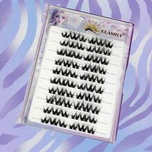 10 Pairs Glue-Free Fluffy Big Wave 3-Segment False Eyelashes, Voluminous 3D Messy Fluffy Fiber Western Charm False Eyelashes, Suitable For Beginners Daily And Party Wear - View 4
