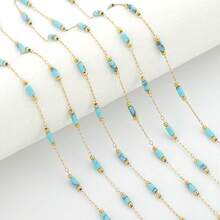 50cm/19.69inch Stainless Steel Cylindrical Crystal With Small Bead Chain, Multiple Colors Available, DIY Jewelry Chain Suitable For Handmade Braided DIY Necklace, Bracelet, Anklet, Collarbone Chain, Glasses Decoration Chain, Bag Hanging Chain, Tassel Bracelet, Bohemian Style Jewelry Accessories, Jewelry Making Materials - Chain - View 13