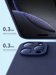 VRNOEI 粉色時尚修身直邊手機殼，相機保護設計，防震功能，適用於 iPhone 11 12 13 14 15 16 17 Pro Max - 粉色 - 查看 11