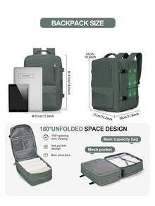 Large Capacity Travel Backpack Unisex Style, High School And College Student Back To School Luggage Backpack, Waterproof Nylon Durable, College Student Backpack, With Independent Shoe Compartment, Multi-Functional Dry And Wet Separation Compartment Storage, Luggage Storage Bag, Expandable Capacity Multi-Compartment Business Functional Backpack, Expandable Extra Large Laptop Backpack, Outdoor Travel Carry-On Boarding Travel Backpack, Personal Backpack, 15.6 Inch, 17 Inch Laptop Backpack - Multicolor - View 2