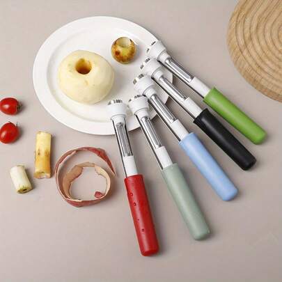 2-In-1 Stainless Steel Apple Corer & Peeler - Dual Function Fruit Corer, Ergonomic Handle, Sharp Blade, Suitable For Coring And Fruit Separation, Perfect Kitchen Tool, Fruit Peeler, Kitchen, Kitchen Accessories, Home Accessories, Kitchen Utensils