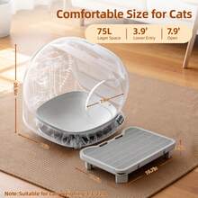 Open-Top Automatic Cat Litter Box, Self Cleaning Litter Box For Multi-Cat Families, APP Control, Safety Protection, 10.5L Large Waste Bin, White, 1 Roll Waste Bag - 美規B型插(110-127V) - 查看 6