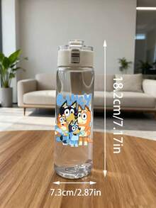 Bluey 1個 400/600/800ml 水壺，大容量附吸管與防漏設計，便攜手柄，輕量塑料材質，卡通設計，適用健身與籃球運動 - 彩色 - 查看 5