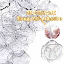 25 Pcs Transparent Bow Pattern Wax Seal Stickers,Self-Adhesive Wax Seal Stickers For Gifts Wedding Invitation Envelope Sealing - Bow - View 11