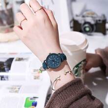 Reloj de estilo forestal para chicas de secundaria, vintage, fresco, versión coreana, sencillo y elegante. - Verde - Ver 1