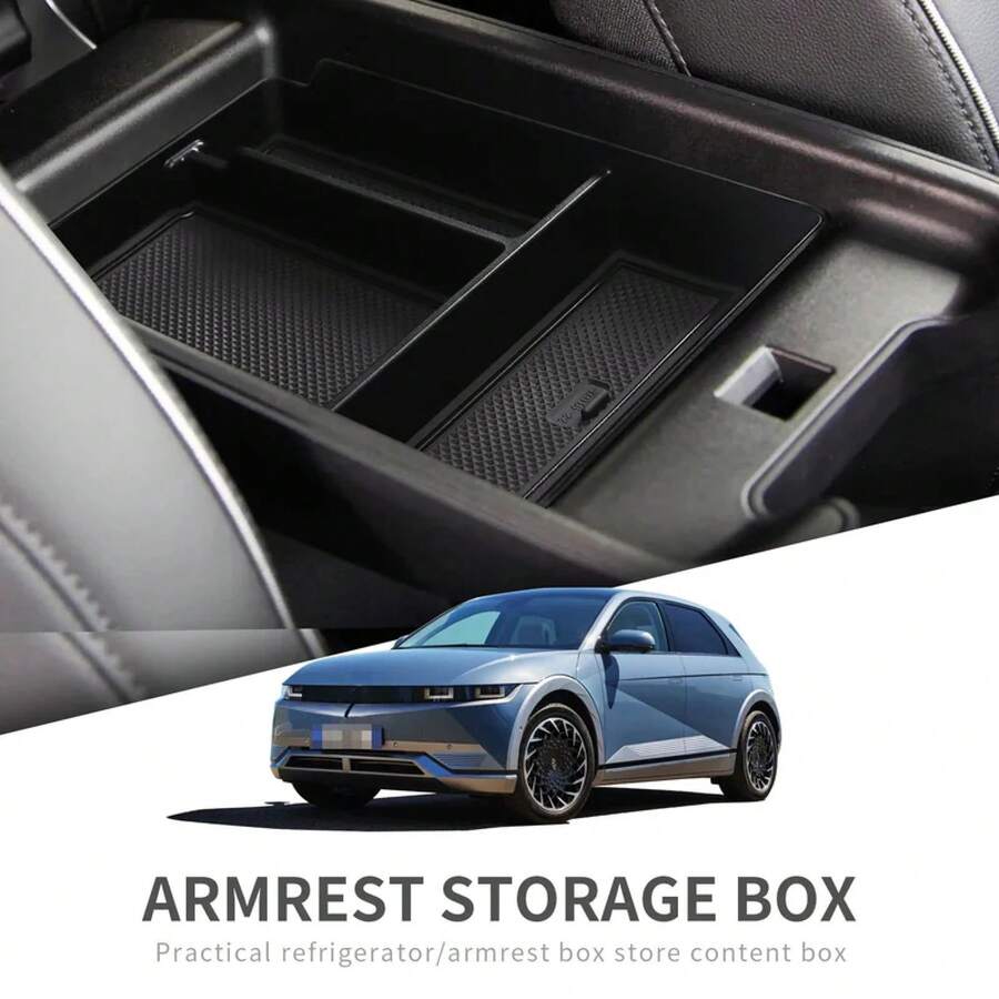 Caja de almacenamiento para reposabrazos Central de coche, organizador de bandeja para consola Central, accesorios interiores, para IONIQ 5 - CAJA IONIQ5 NEGRA - Ver 1