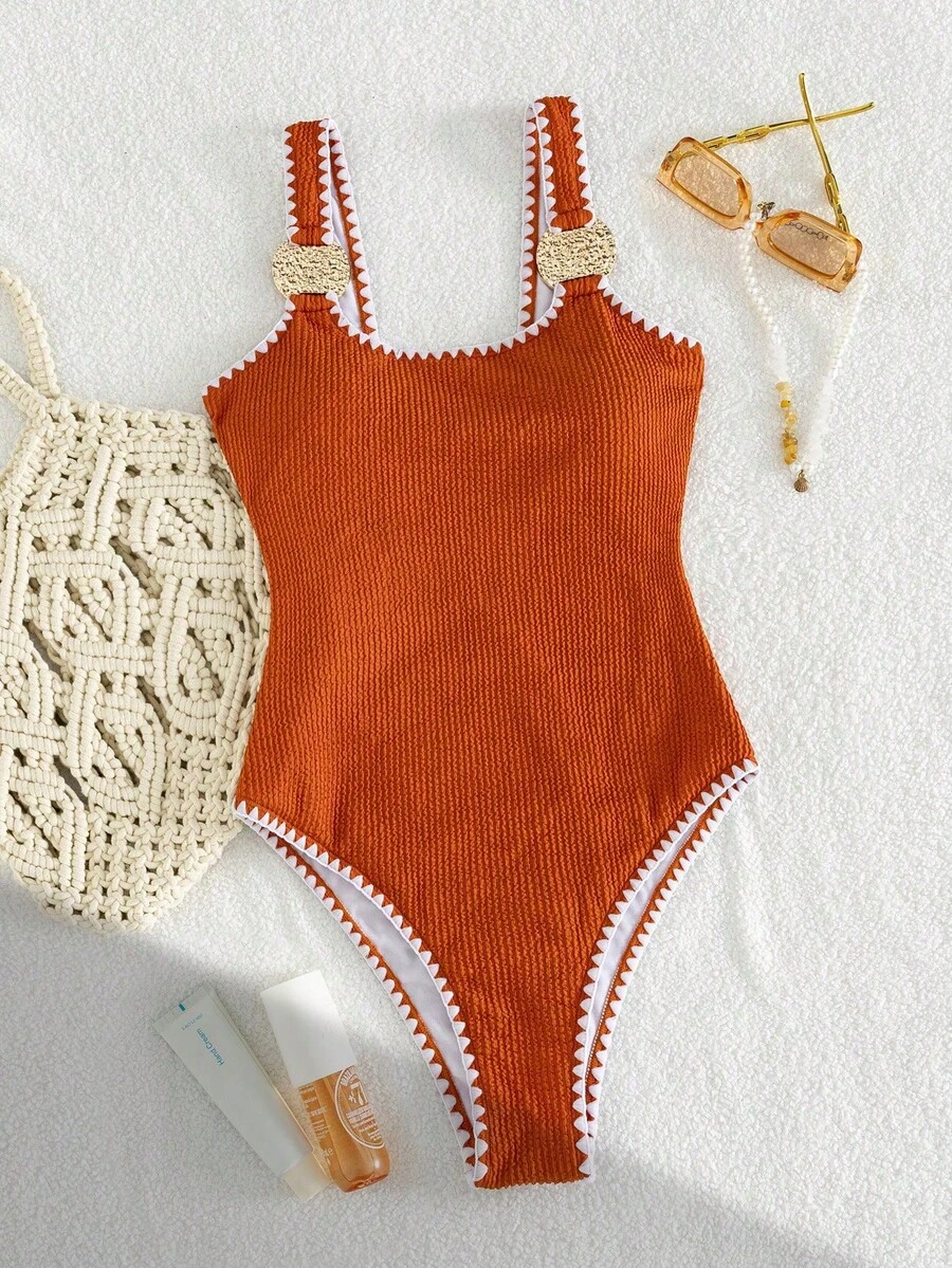 Bonvoyette Conjunto de bikini bohemio de nueva llegada Swim Lushoire para mujer con estampado de paisley en el cuello halter, conjunto de bikini de 2 piezas con estampado de mandala colorido - Marrón 4 - Ver 1