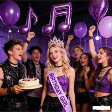 2pcs Purple Witch Hunter Girl Group Music Theme K-POP Birthday Decoration Headbands, Lightning Pattern Theme Party Decor (Suitable For Fans), Singer Dance Party Headbands, Suitable For Birthday, Graduation, Bachelorette Party And Other Occasions - Style 1 - View 5