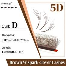 CoMango 12Rows D Curl Brown Small Spacing 3D/4D/5D W Shape Eyelash Extensions 0.07/0.1MM Narrow W Style Fluffy Wispy Lashes Super Soft Lashes Supplies - D - View 12