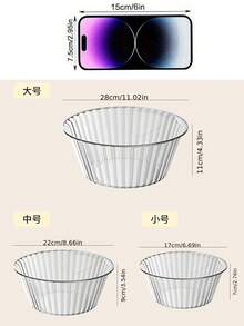 Salad Bowl Light Meal Dessert Fruit Bowl Plastic Household Bowl Set Premium Thickened Transparent Fruit Vegetable Jelly Bowl - Multicolor - View 7