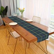 Multi-Size Plaid Table Runner, Red Tartan And Vintage Blue-Green Plaid Pattern, Easy-Clean Heat-Resistant Fabric, Suitable For Holiday Dinner, Farmhouse Decor, Party And Holiday Gift - Multicolor - View 8