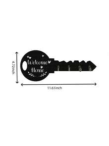 1pc Bohemian Rustic Wooden Key Holder With Shelf And Hooks - Easy To Install, Space-Saving Wall-Mounted Storage Rack For Keys, Coats, Etc. - Suitable For Entryway, Kitchen, Office, Key Hooks - Multicolor - View 9