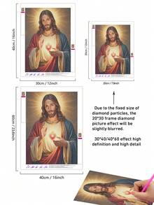 |5D DIY Diamond Painting|Jesus Portrait Diamond Art Kit, Vintage Warm Tone Oil Painting Style Wall Decor. Relaxing Diamond Painting, Adult Diamond Painting, DIY Handmade Wall Art, Enjoy The Fun Of Hands-On Crafting - No Frame - View 4