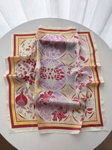 1pc Women's Square Bandana Casual Solid Color Head Scarf Suitable For Daily Use - Yellow - View 3