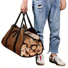 Wood Fire Logs Carrying Handbag, Wood Fire Support, Extremely Large And Durable, Most Suitable For Fireplaces, Wood Stoves, Firewood, Logs, Camping, Landscape Beautification - A - View 3