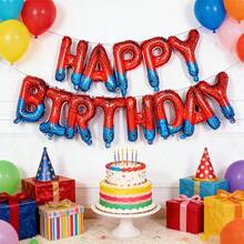 13pcs Spider Web Happy Birthday Balloon Banner Set, 16.0 Inch Happy Birthday Letters, Suitable For Superhero Party Decoration, Indoor/Outdoor Birthday Party Supplies - View 2