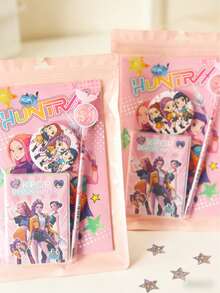 1件 K-POP 偶像女團巫師狩獵文具禮品套裝，可愛高價值小學文具組合，多功能學習配件適用於日常學習，粉絲完美的生日禮物、節日禮物與派對禮物 - A - 查看 3