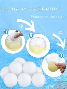 1/2/3pcs Reusable Floating Pool Cleaning Balls, Quick Water Absorption Efficient Cleaning For Pool, SPA And Hot Tub, Suitable For Sand Filter Systems, Absorbs Floating Debris - A - View 11