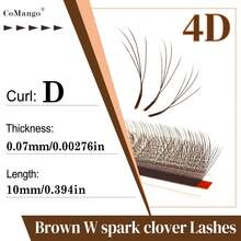 CoMango 12Rows D Curl Brown Small Spacing 3D/4D/5D W Shape Eyelash Extensions 0.07/0.1MM Narrow W Style Fluffy Wispy Lashes Super Soft Lashes Supplies - D - View 33