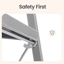 Folding Step Ladder Featuring A Broad Anti-Slip Platform, Suitable For Home Use, Versatile Step Stool, Compact For Storage, Supports Up To 166 KG, Ideal For Both For Home And Office 2-Tier Folding Stool, Step Ladder With Safety Lock, For Home Storage - White - View 6