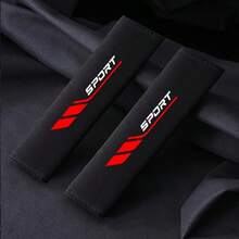 2pcs/Set Pelindung Bantalan Bahu Sabuk Pengaman Mobil Sport Bahan Suede Lembut, Aksesoris Interior Mobil - A - View 4