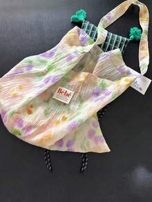 Japanese And Korean Style Ins Gradient Semi-Transparent Canvas Shoulder Bag For Women, Large Capacity Commuter, Outing, Daily Shopping, Niche Design Handbag, Underarm Shoulder Tote Bag, - Multicolor - View 5