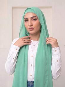1pc 3 In 1 Instant Chiffon Hijab With Built-In Magnets And Undercap/All-In-One Instant Hijab--No Pins, Slip-Free Fit, Easy Wear In Seconds. - Instant Chiffon Hijab - View 10