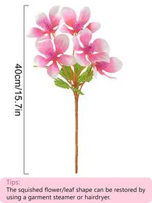 1支/3支裝 粉色人造5頭鐵莖花枝，仿真玫瑰，免維護，適用於房間裝飾、婚禮佈置、客廳臥室裝飾、桌面牆面裝飾、戶外裝飾、陽台裝飾、家居裝飾、花瓶花藝插花 - 粉色 - 查看 3