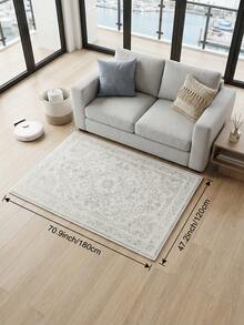 1 Stück heller Teppich im Boho-Stil für Wohnzimmer, geeignet für Küche, Esszimmer, Schlafzimmer, Raumdekoration für Feiertage, Innen-/Außenbereich, Büro, Lobby, rutschfeste Fußmatte, Badezimmerteppich, Flur, Arbeitszimmer und Gaming-Bereich - weiß grau - Übersicht 21