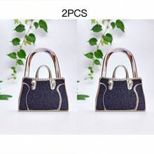 Gancho plegable portátil para bolso con forma de jarrón de aleación de zinc con estilo bohemio y pequeños rhinestones - Multicolor - Ver 32