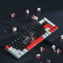 60% MageGee -BOX Mechanical Keyboard, Red Switch, 68 Keys, Adjustable LED Backlight, Translucent Keycaps, Portable Mini Layout Gaming Keyboard, Comfortable Typing, Suitable For Laptop, PC - View 5