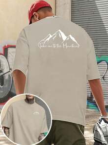 Camiseta de Manga Corta para Hombre, Estilo Hardcore, con Estampado de Doble Cara, para Exploración de Montañas y Actividades al Aire Libre - Negro - Ver 11