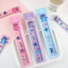 DOBBLE 1 Stitch Cute Cartoon Pattern Ruler Sets: 15 Cm / 5.91 Inches Acrylic Rulers With Various Designs, Perfect For School, Office, Drawing, Maths, Stationery, Small Gifts, And The New Semester - A - View 2