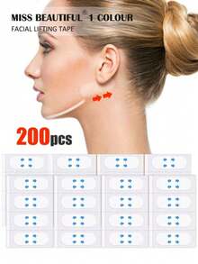 200pcs/40pcs/50pcs/100pcs Instant Support Face Mask - Seamless Waterproof Transparent Shaping Mask, Suitable For Chin & Neck, Facial Comfort Sculpting - Alcohol-Free, Suitable For All Skin Types, Unisex, Face Tape - Multicolor - View 3