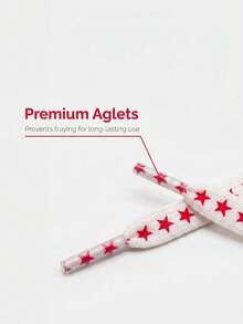 2 Pairs Fashionable Multi-Color Star Pattern Shoelaces For Sneakers And Casual Shoes - Red - View 3