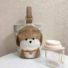 1pc Bell Puppy Lunch Bag, Portable Hand-Carried Tote Bag For Office Workers, Canvas Bucket Bag, Handheld Snack Bag - View 3