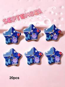 10/20/100pcs DIY Handmade Patch Flat Bottom Children's Hair Accessory Clips Cross-Border Shoe Flower Base Material Five-Pointed Star Buttons - Five-pointed Star Button - View 16