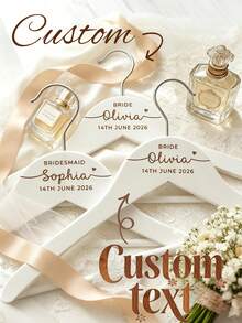 Personalized Bridesmaid Hanger, Wedding Coat Hanger (Customizable), Bridesmaid Hanger, Wedding Hanger, Bridal Hanger, Personalized Wedding Hanger, Bridal Hanger, Engraved Bridal Hanger, Decorative, Reusable, Multi-Functional, Fashionable, Exquisite - Multicolor - View 1