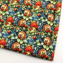 Hedgehog Mushroom Pattern Quilting Fabric-57x19.68inch(145x50cm) 100% Cotton Craft Fabrics DIY Handmade Precut For Patchwork Craft - Default - View 8