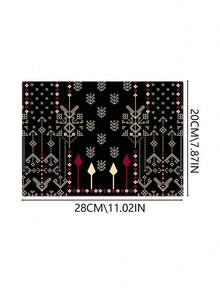 Thảm trải bàn dài cho bàn làm việc màu đen họa tiết dệt Fair Isle, in bông tuyết mùa đông và mũi tên, phong cách Bohemian trang trí nhà cửa cho bàn ăn và bàn trang điểm, trang trí Giáng Sinh - Xem 18
