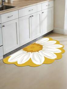 1pc Black & Gold Floral Diatomaceous Earth Bath Mat, Bathroom Rug, Door Mat, Small Rug, Carpet, Floor Mat, Home Decor, Area Rug, Outdoor Mat, Bedroom Carpet, Washable Rug - Multicolor 6 - View 2