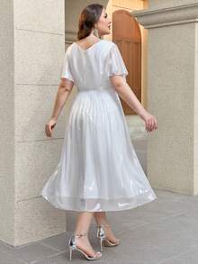 Women Plus Size Elegant Fashion Cocktail Party Dress For Wedding Guest Formal Homecoming Back To School Prom Spring Summer Autumn - White - View 2